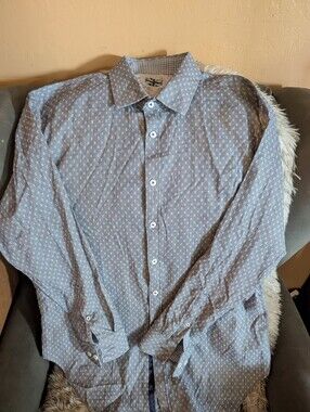 Michelson London Men's Button-Down Shirt - Light Blue Pattern
